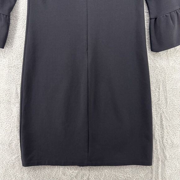 Boden Dress Womens 2R Black Ponte Stretch Sheath Crew Neck 3/4 Flutter Sleeve - Picture 9 of 16